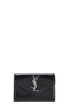 Saint Laurent Small Cassandre Envelope Wallet In Noir