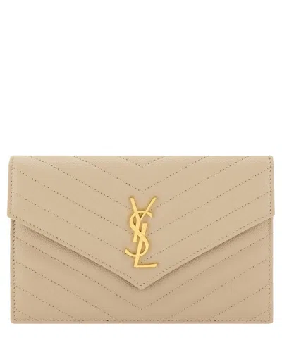 Saint Laurent Small Cassandre Leather Clutch Bag