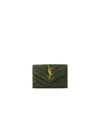 Saint Laurent Small Cassandre Envelope Wallet In Brown