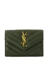 Saint Laurent Small Cassandre Envelope Wallet In Brown