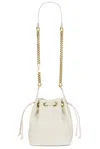 Saint Laurent Small Cassandre Quilted Bucket Bag In Sand