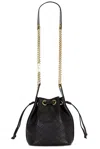 Saint Laurent Small Cassandre Quilted Bucket Bag In Black
