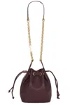 Saint Laurent Small Cassandre Quilted Bucket Bag In Burgundy