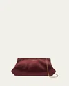 Saint Laurent Small Clutch Bag In Satin With Chain In Red Pear
