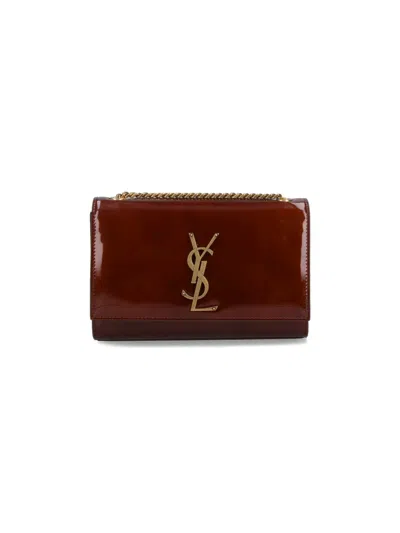 Saint Laurent Small Crossbody Bag "kate" In Brown