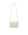 Saint Laurent Envelope Small Leather Wallet On Chain In Nude