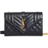 Saint Laurent Small Envelope Calfskin Leather Shoulder Bag In Deep M/deep M/deep M
