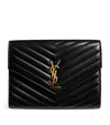 Saint Laurent Small Envelope Clutch Bag In Black