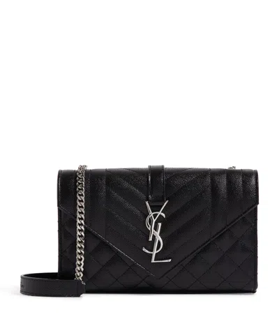 Saint Laurent Small Envelope Matelassé Shoulder Bag In Black