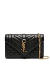 Saint Laurent Small Envelope Quilted Shoulder Bag In Black