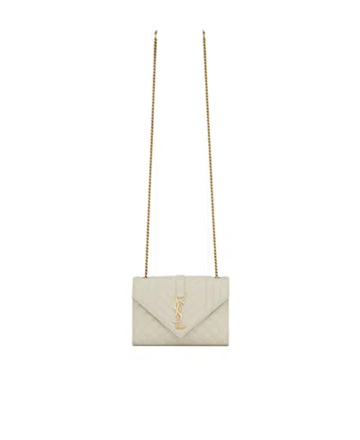 Saint Laurent Small Envelope Shoulder Bag In Nude