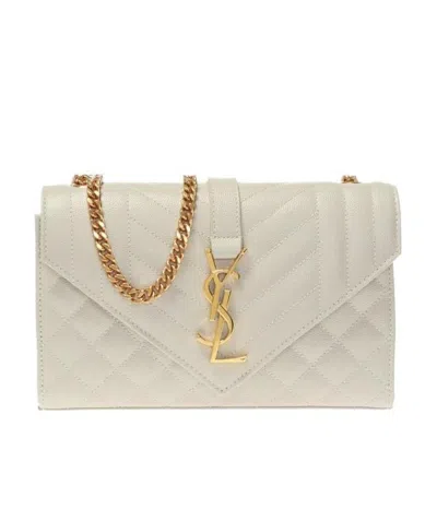 Saint Laurent Small Envelope Shoulder Bag In White