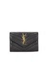 Saint Laurent Small Envelope Wallet In Brown