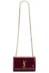Saint Laurent Small Leather Kate Cross-body Bag In Red Grenat