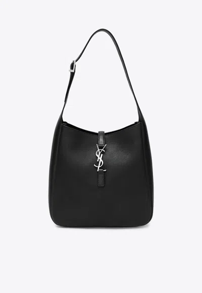Saint Laurent Small Le 5 À 7 Leather Bag In Black