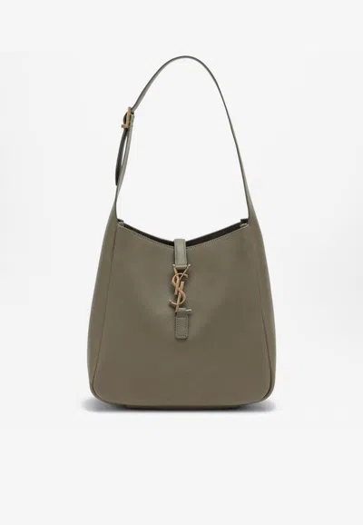 Saint Laurent Small Le 5 À 7 Leather Shoulder Bag In Green