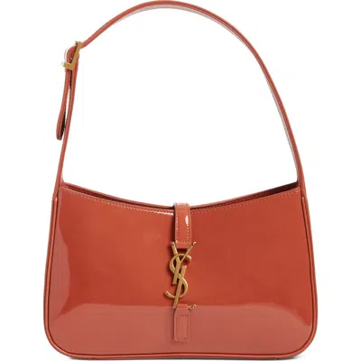 SAINT LAURENT SAINT LAURENT SMALL LE 5 À 7 PATENT LEATHER HOBO BAG