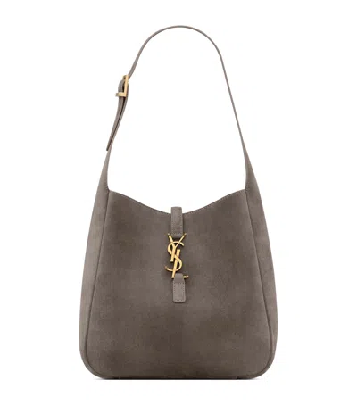 Saint Laurent Small Suede Le 5 À 7 Shoulder Bag In Gray