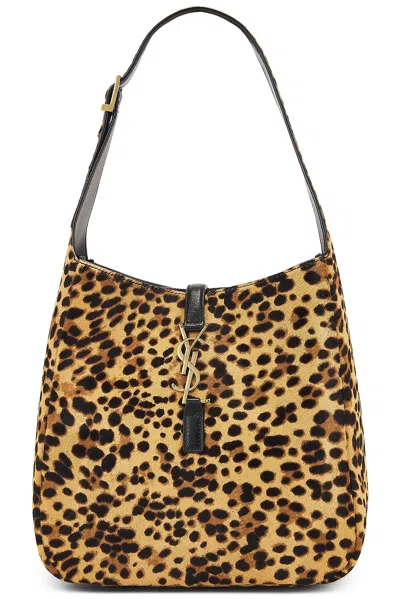 Saint Laurent Small Le 5 A 7 Supple Shoulder Bag In Spotted  Choco  & Nero