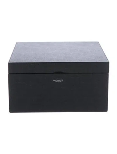 Pre-owned Saint Laurent Small Leather Box In Black