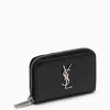 Saint Laurent Black Zipper Around Wallet Men In Black