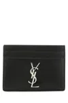 Saint Laurent Cassandre Smooth Leather Cardholder In Black