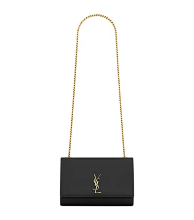 Saint Laurent Small Leather Kate Cross-body Bag In Black