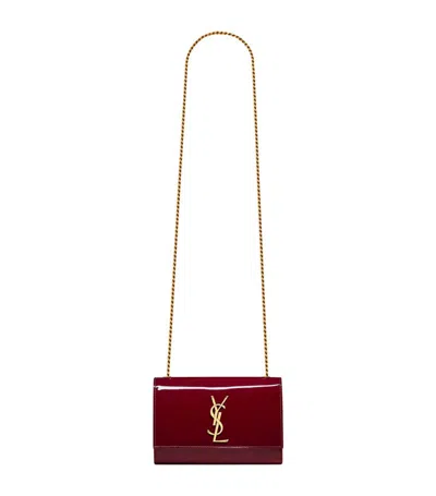 Saint Laurent Small Leather Kate Cross-body Bag In Red Grenat