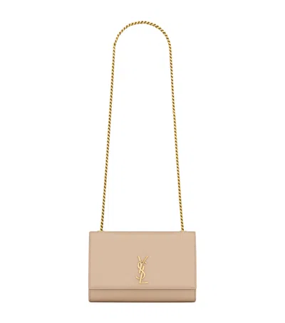 Saint Laurent Small Leather Kate Cross-body Bag In Sand