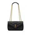 Saint Laurent Small Leather Loulou Shoulder Bag In Black