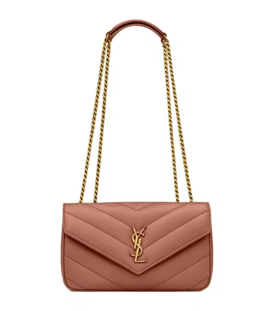 Saint Laurent Small Leather Loulou Shoulder Bag In Black