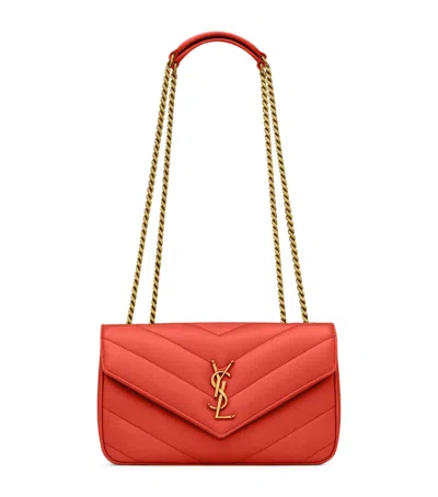 Saint Laurent Small Leather Loulou Shoulder Bag In Black