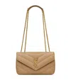 Saint Laurent Small Leather Loulou Shoulder Bag In Black