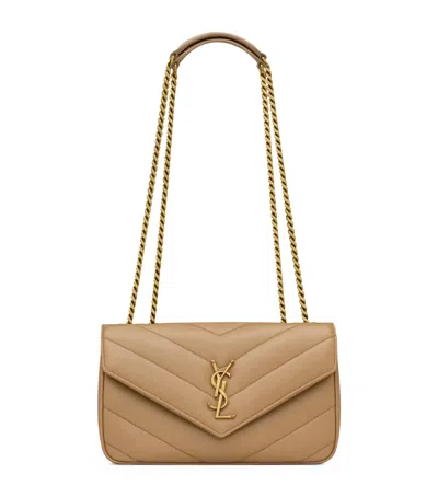 Saint Laurent Small Leather Loulou Shoulder Bag In Black