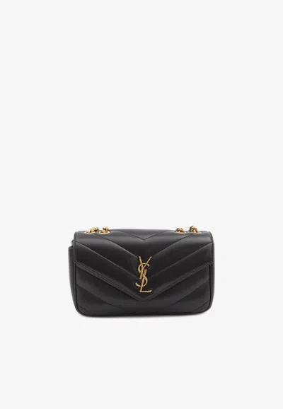 Saint Laurent Small Lou Lou Quilted Leather Crossbody Bag In Black