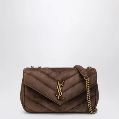 Saint Laurent Small Loulou Bag In Quilted Suede In Brown