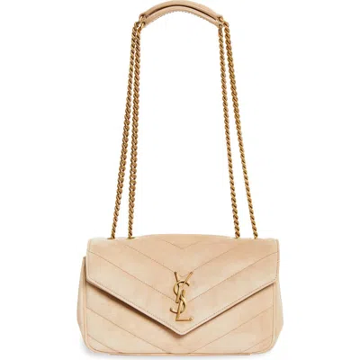 Saint Laurent Small Loulou Chain Leather Shoulder Bag In Orange