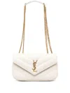 Saint Laurent Small Loulou Chain Shoulder Bag In White