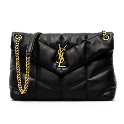 Saint Laurent Small Loulou Puffer Bag In Black