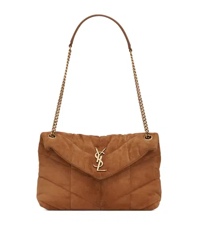 Saint Laurent Small Loulou Puffer Shoulder Bag In Beige