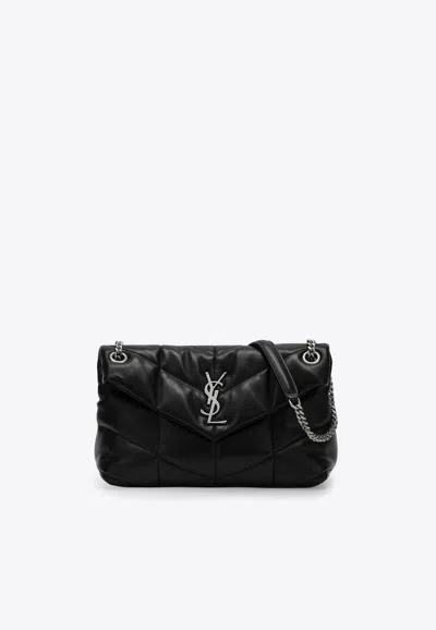 Saint Laurent Small Loulou Puffer Shoulder Bag In Black