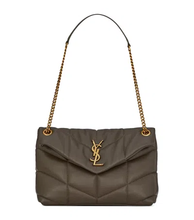 Saint Laurent Small Loulou Puffer Shoulder Bag In Green
