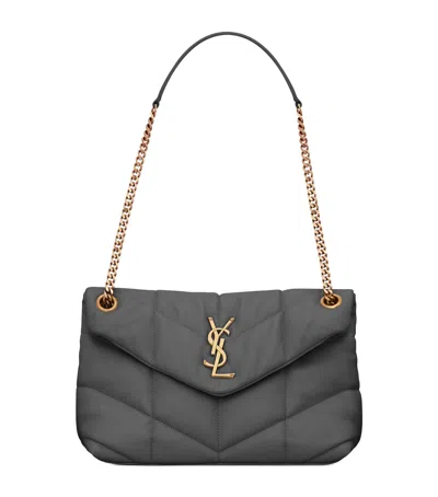 Saint Laurent Small Loulou Puffer Shoulder Bag In Grey