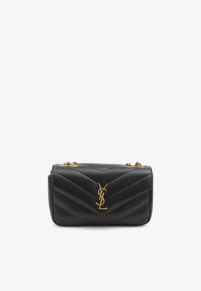 Saint Laurent Small Loulou Quilted Crossbody Bag In Black