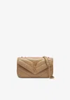 Saint Laurent Small Loulou Quilted Leather Crossbody Bag In Sand