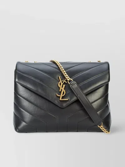 Saint Laurent Small Loulou Quilted Leather Shoulder Bag In Black