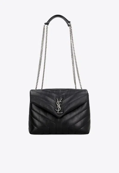 Saint Laurent Small Loulou Quilted Leather Shoulder Bag In Black