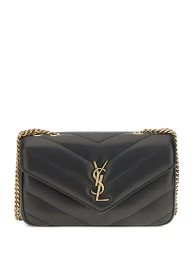 Saint Laurent Small Loulou Quilted Leather Shoulder Bag In Black