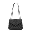 Saint Laurent Small Loulou Quilted Shoulder Bag In Black