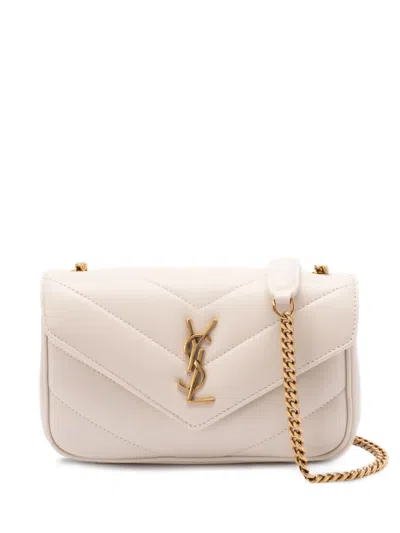 Saint Laurent Small Loulou Shoulder Bag In Neutral
